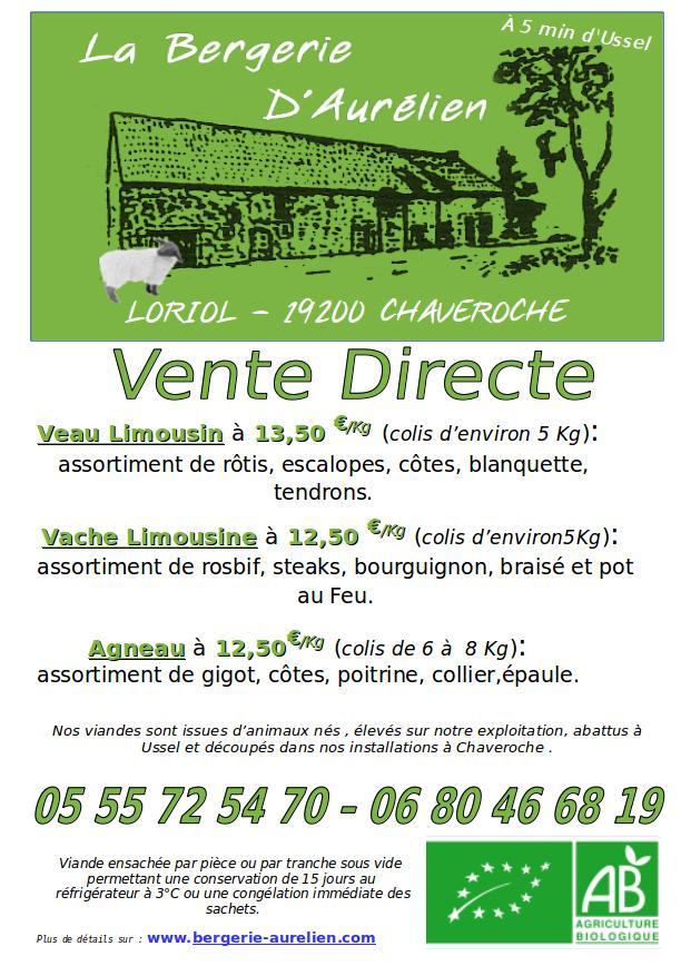 viande bio vente directe ussel 