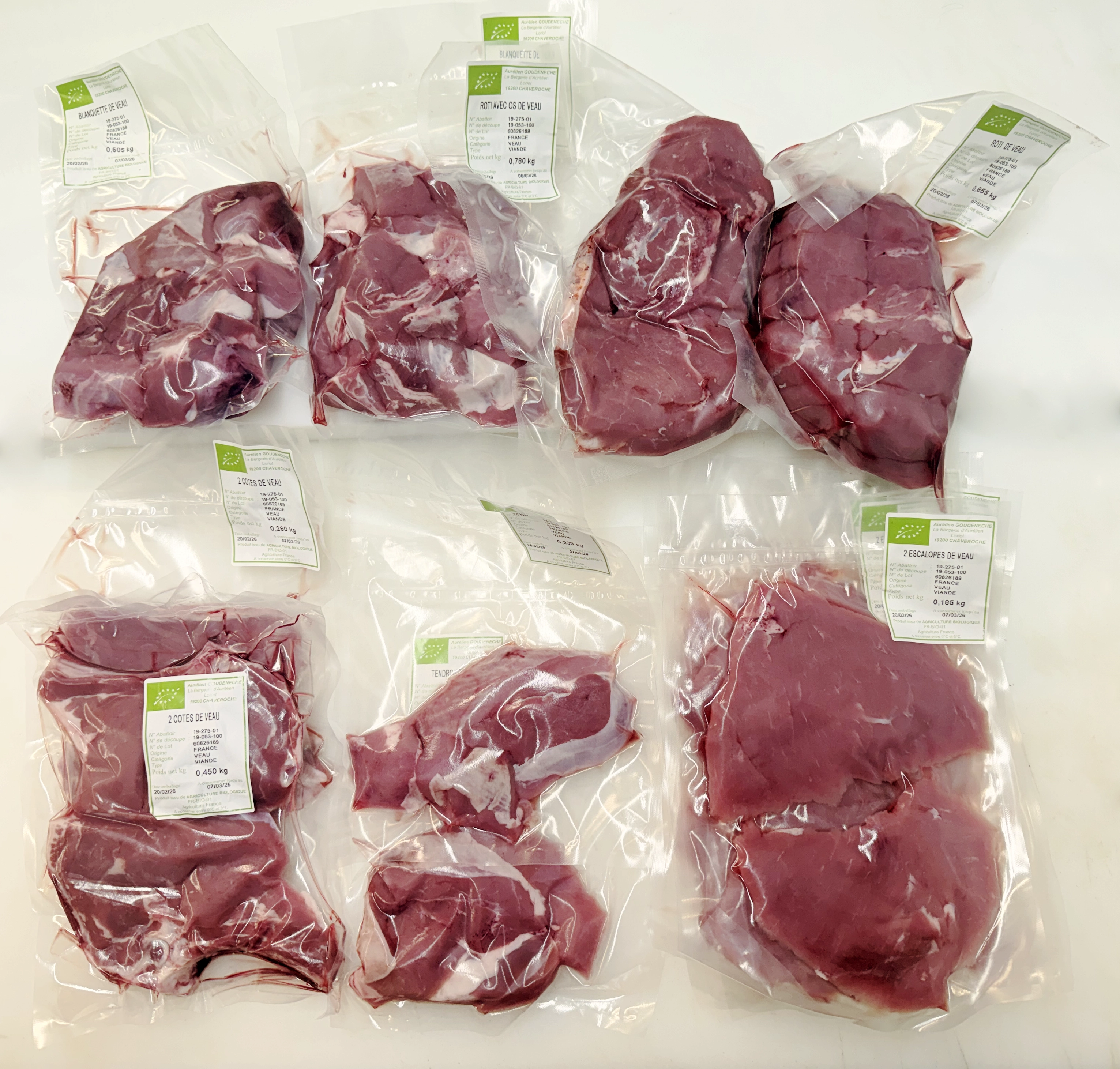Colis de veau sous vide